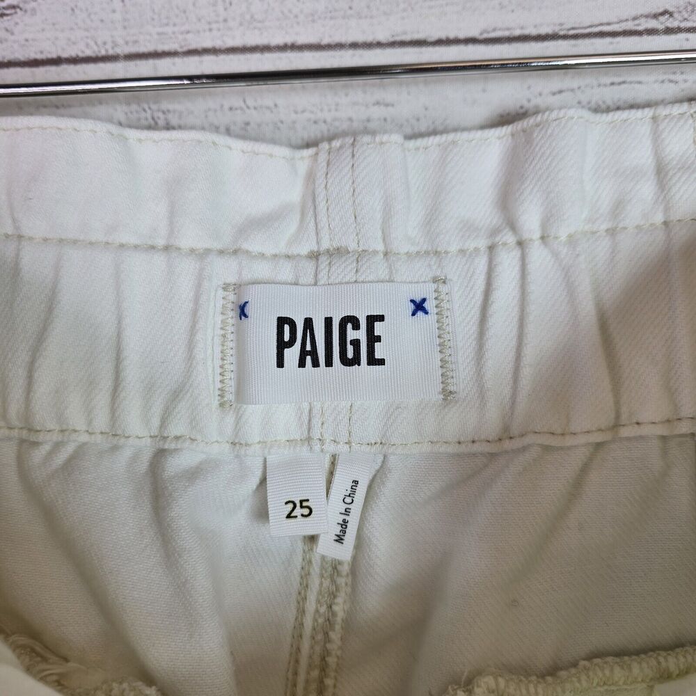 PAIGE Women's Pleated Carrot-Leg Jeans Vanilla Sky Size 25 - Picture 7 of 10